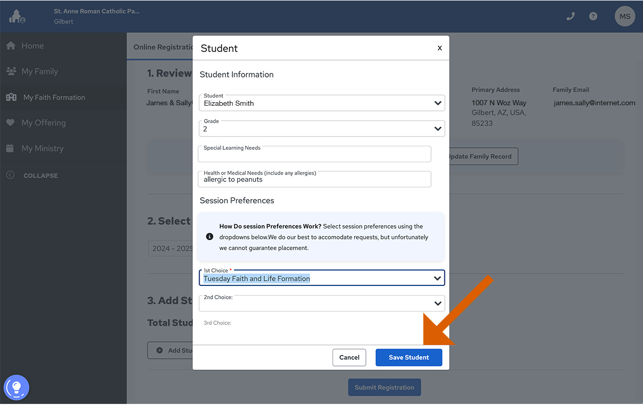 Add student Save student